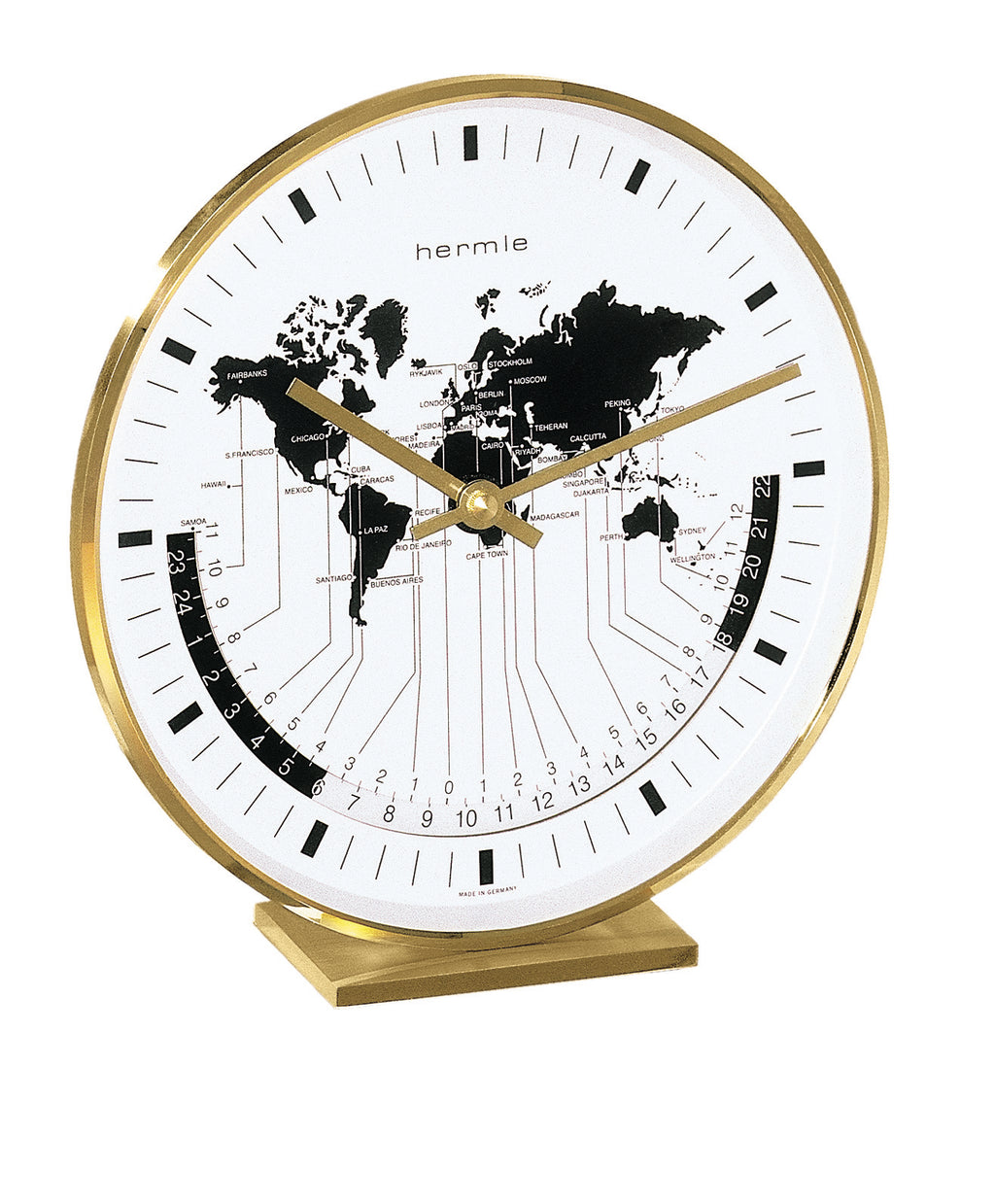 World Map Clock with World Time Display (Modern Design Tabletop Clock)