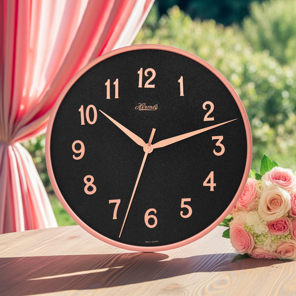Helmle Coral Orange Minimalist Wall Clock (30921-V52100) | Scandinavian Style x 30cm Diameter