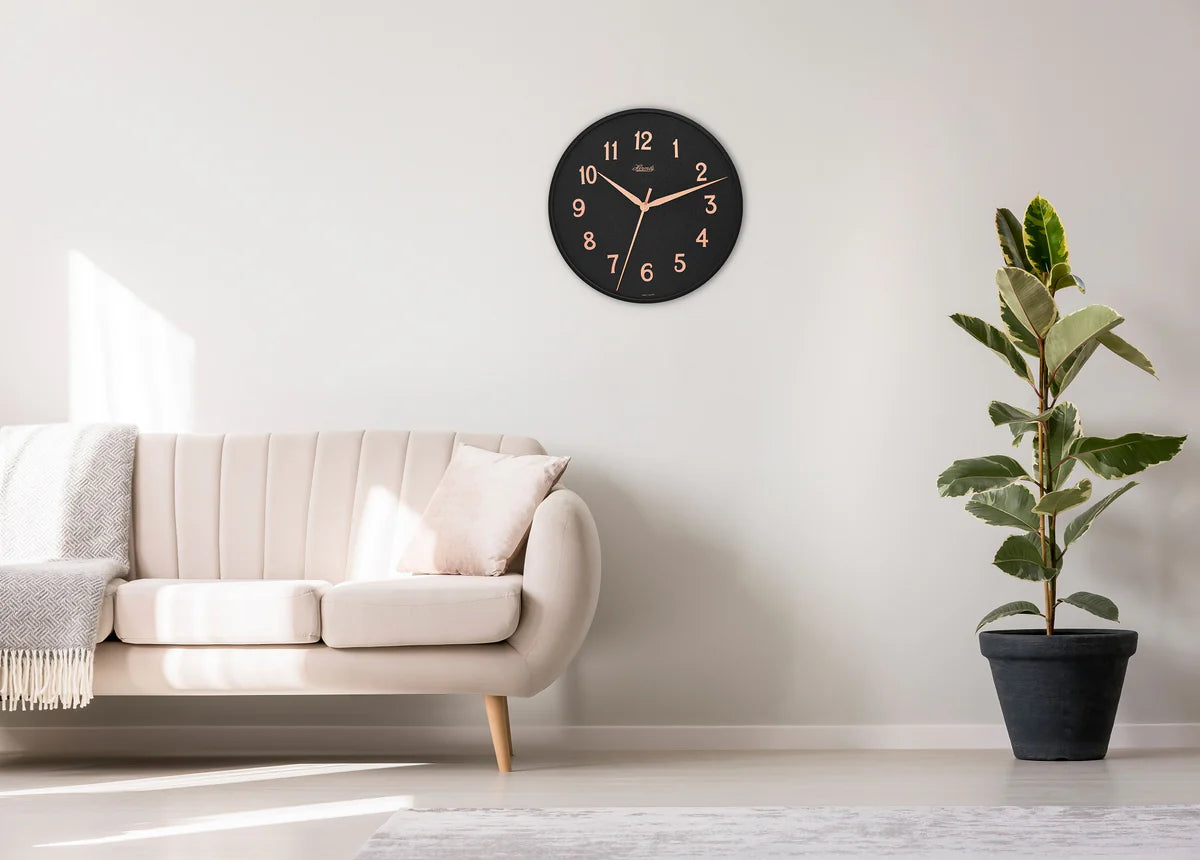 Helmle Coral Orange Minimalist Wall Clock (30921-V52100) | Scandinavian Style x 30cm Diameter