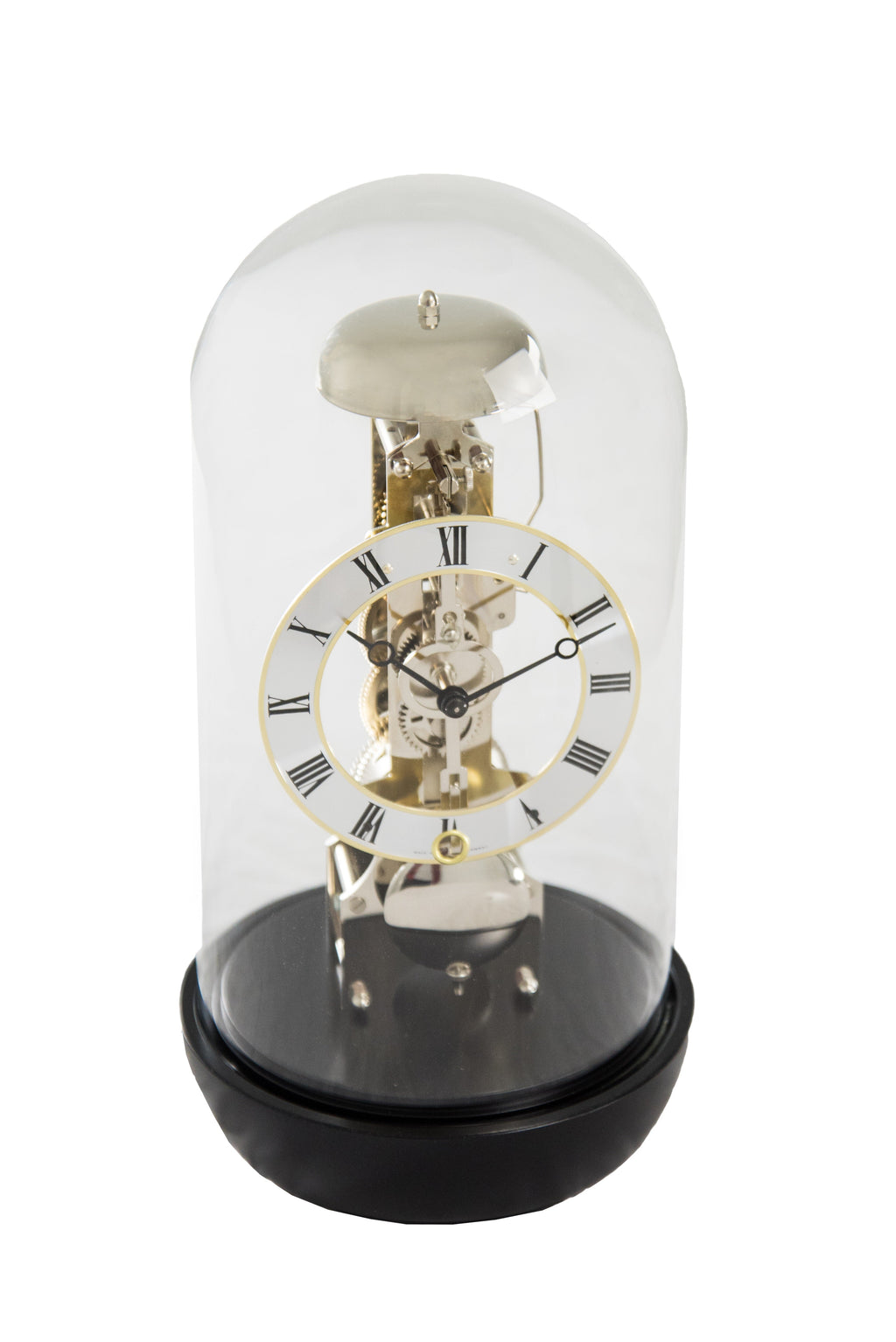 Glass Dome Mechanical Table Clock (Skeleton Gold)