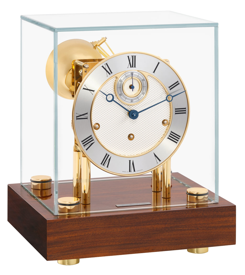 Skeleton table clock (glass case/Roman numerals/mechanical)