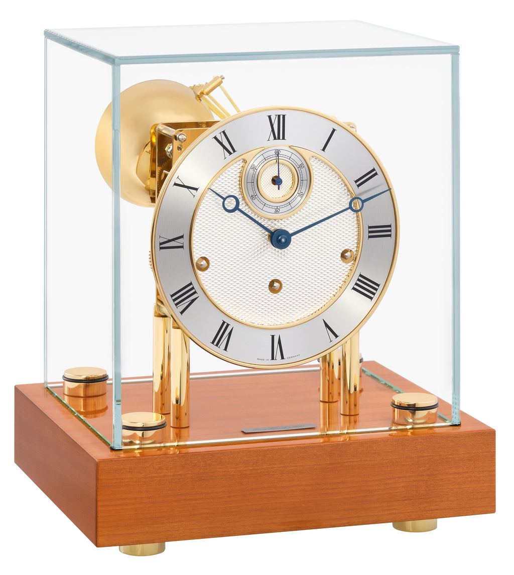 Skeleton table clock (glass case/Roman numerals/mechanical)