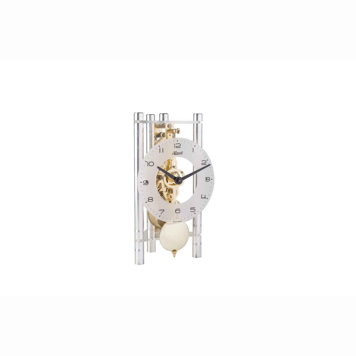 Acrylic Skeleton Table Clock | 7 Colors Available, Colorful Pillar Model (Mechanical Table Clock)