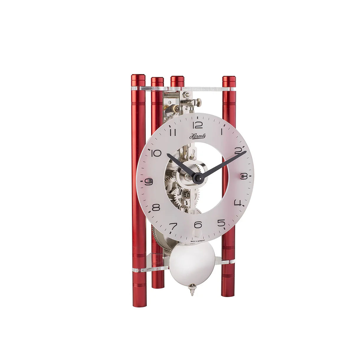 Acrylic Skeleton Table Clock | 7 Colors Available, Colorful Pillar Model (Mechanical Table Clock)