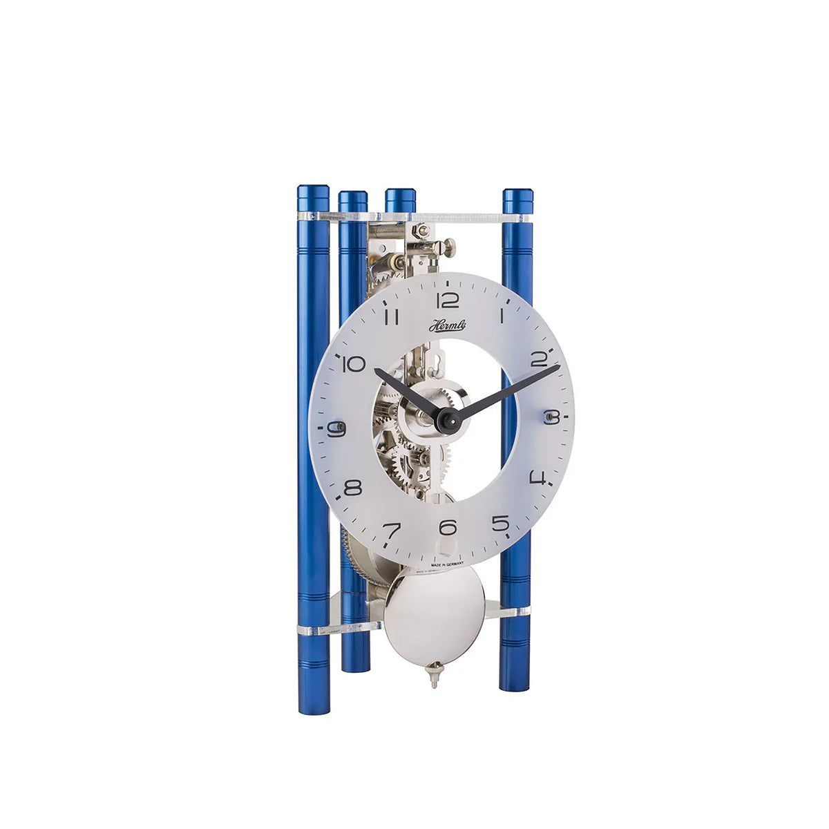 Acrylic Skeleton Table Clock | 7 Colors Available, Colorful Pillar Model (Mechanical Table Clock)