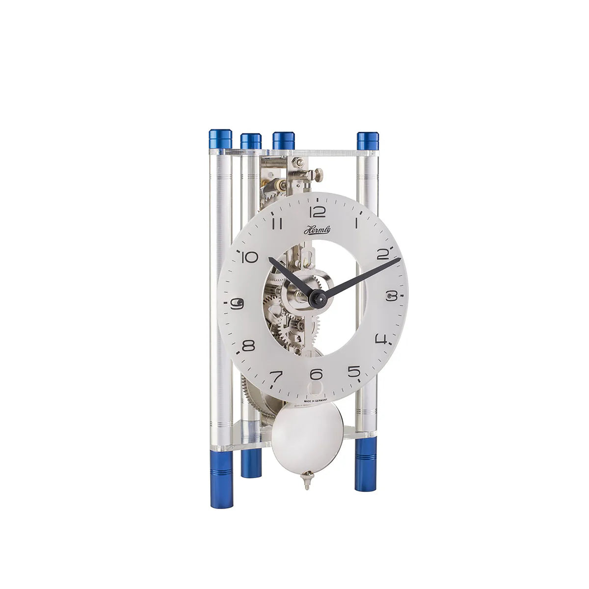 Acrylic Skeleton Table Clock | 7 Colors Available, Colorful Pillar Model (Mechanical Table Clock)