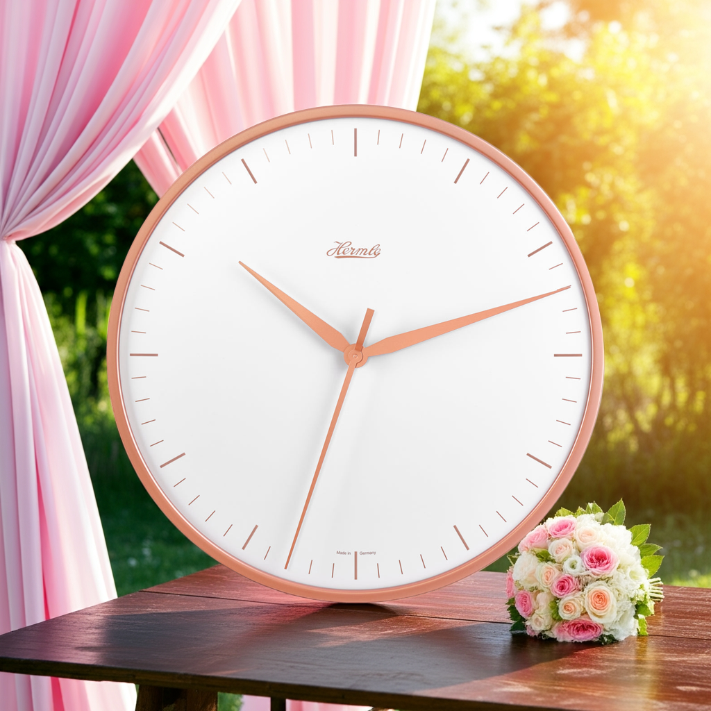 Helmle Coral Orange Minimalist Wall Clock (30921-V52100) | Scandinavian Style x 30cm Diameter