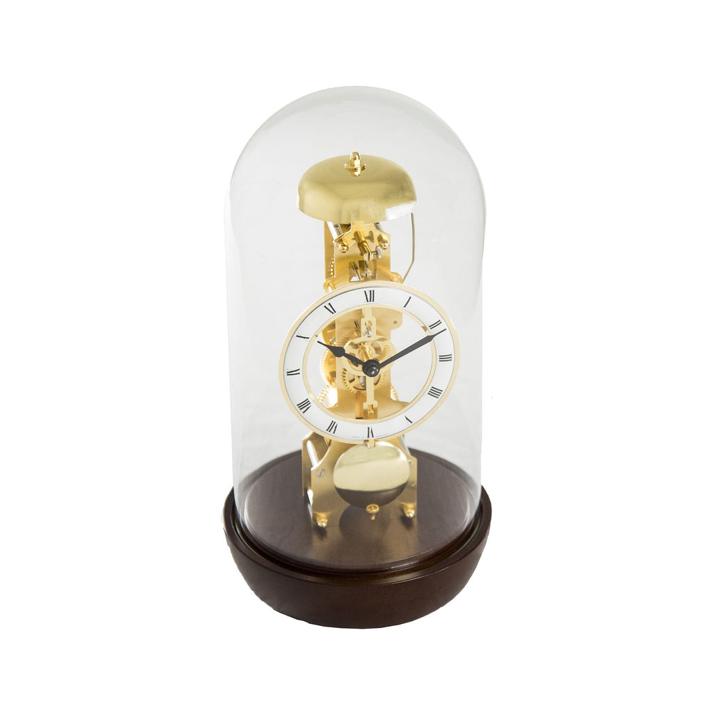 Glass Dome Mechanical Table Clock (Skeleton Gold)
