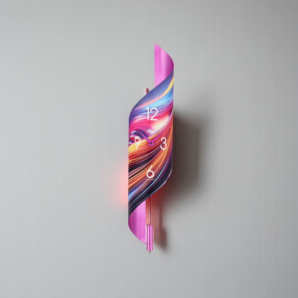 Helmle Neon Flow x Art Design Wall Clock (71020-K82200) | A neo-interior that brings vibrant time to life